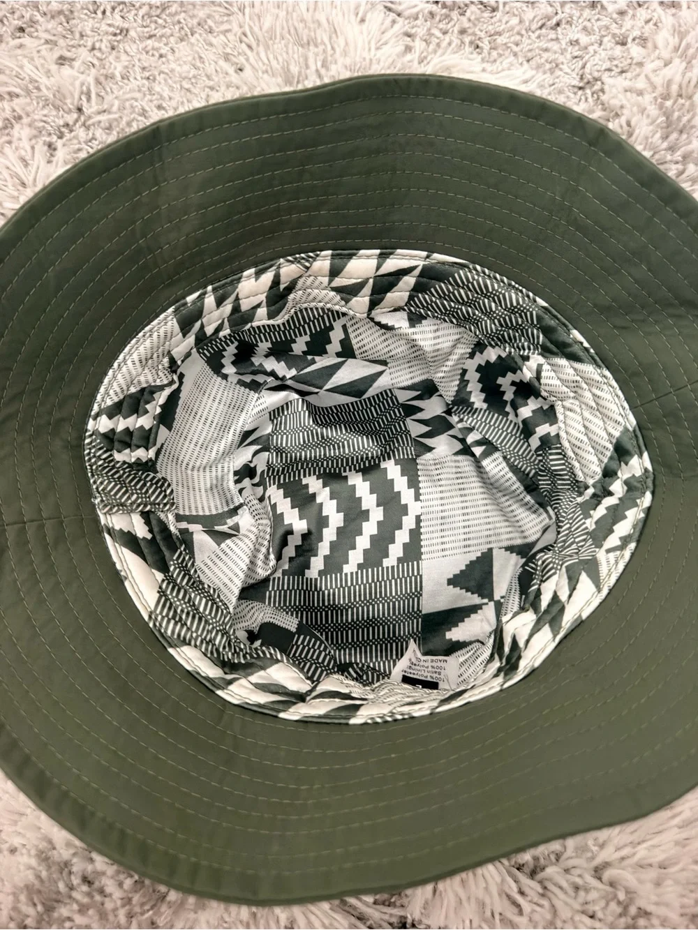 KIN Waterproof Satin Lined Bucket Hat-Olive Green L